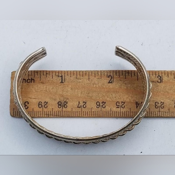 Navajo Sterling 925 Harry Morgan Signed Vintage Patina Cuff Bracelet - Picture 14 of 15